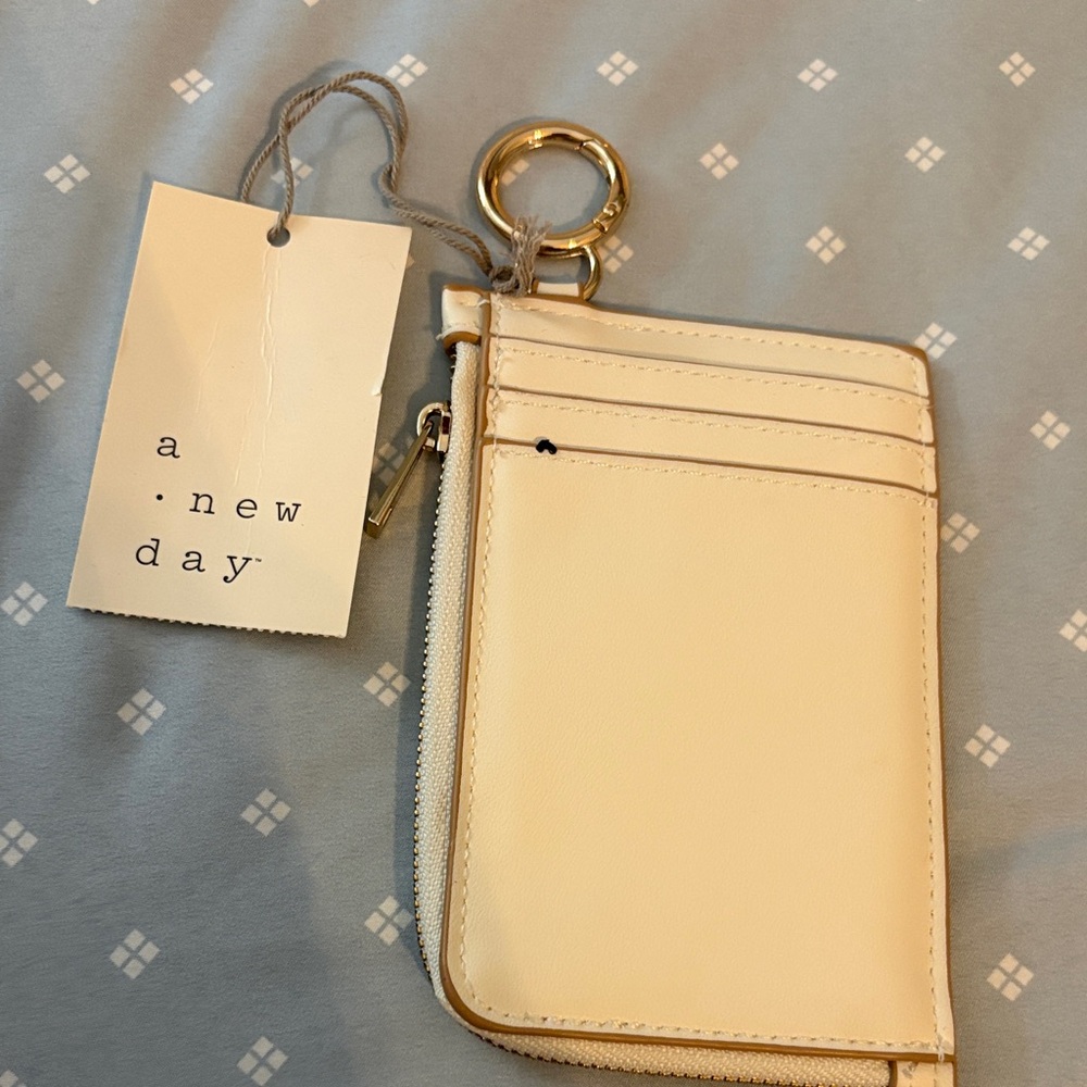 A New Day Cream Card Wallet with Keyring